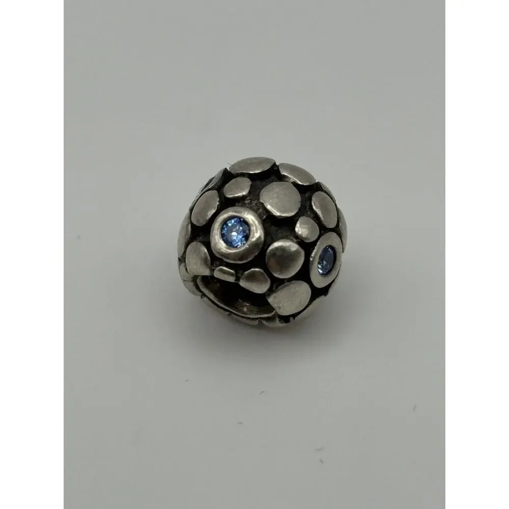 Pandora‎ Sterling Silver Blue CZ Bubbles Bead Charm 790329CZB - Picture 5 of 8
